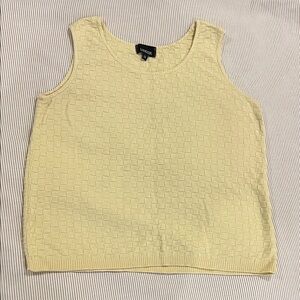 Vintage Yellow Textured Knit Tank Top